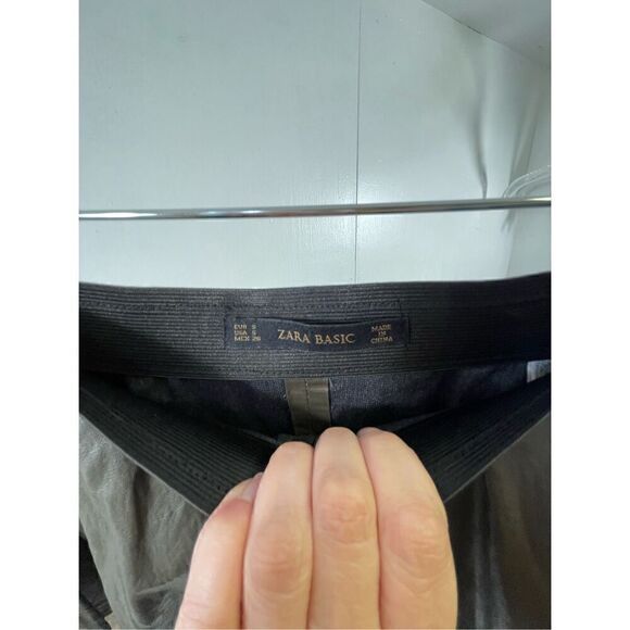 Zara Faux Leather Color Block Skirt Size S - Picture 7 of 8